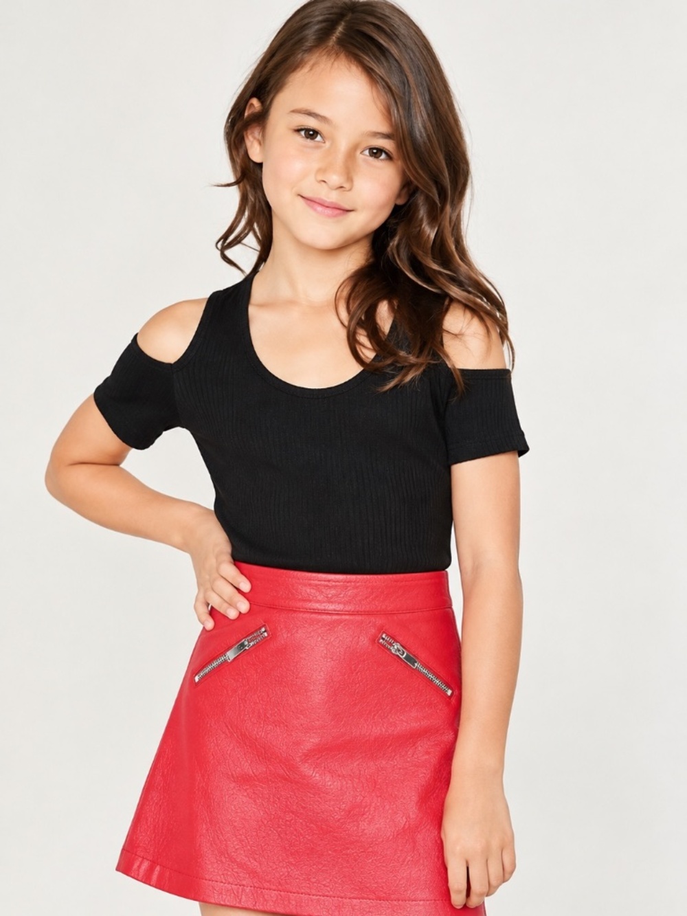 Forever 21 red faux leather skirt